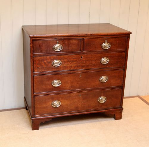 fig 1. Georgian Solid Oak Chest Of Drawers