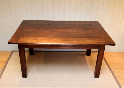 fig 1. French Dark Cherry Wood Farmhouse Table