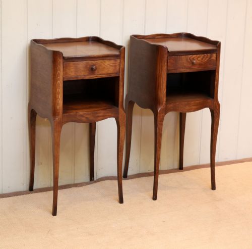 Pair of French Oak Bedside Cabinets