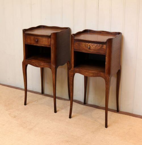 fig 1. Pair Of French Oak Bedside Cabinets