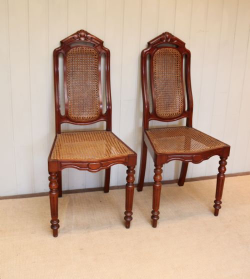 fig 1. Pair Of Late 19th Century Mahogany Cane Seat Chairs