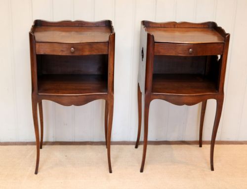 Pair of French Cherry Wood Bedside Cabinets