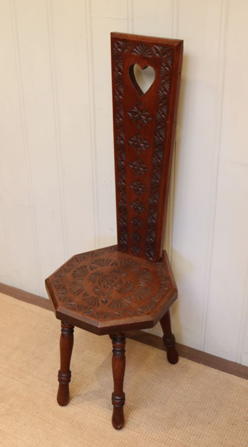 Carved Oak Spinning Chair