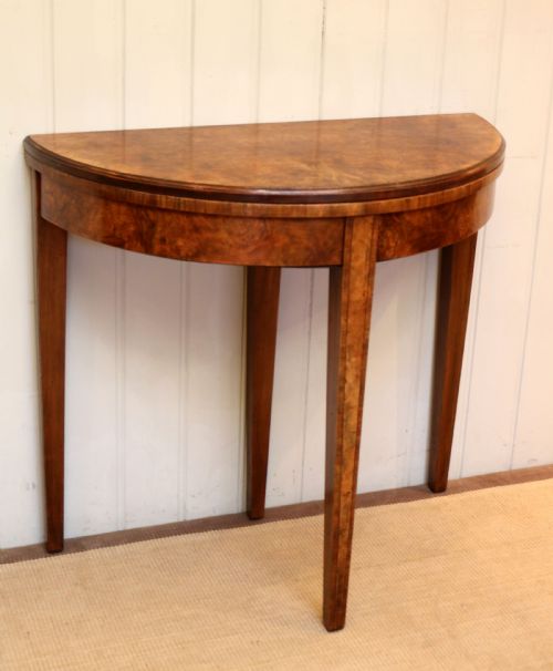 Burr Walnut Card Table