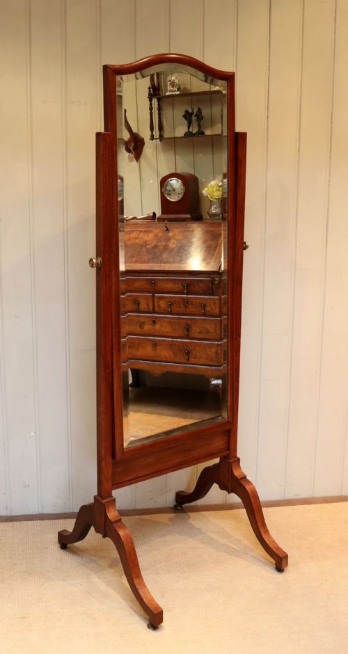 Edwardian Mahogany Cheval Mirror