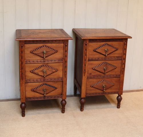 Pair of Oak Bedside Cabinets