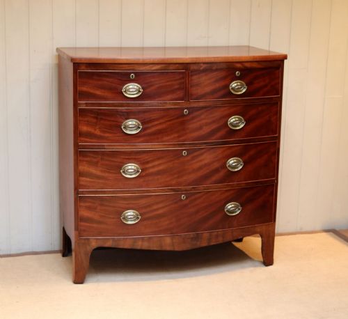 fig 1. Mahogany Bow Front Chest Of Drawers