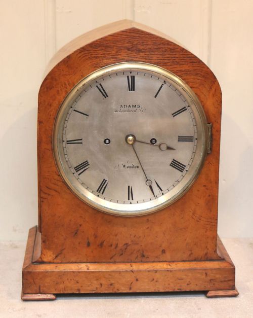 Burr Oak Bracket Clock (England, C. 1840)