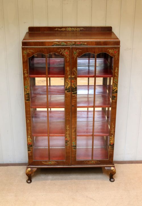 fig 1. Walnut Chinoiserie Decorated Display Cabinet