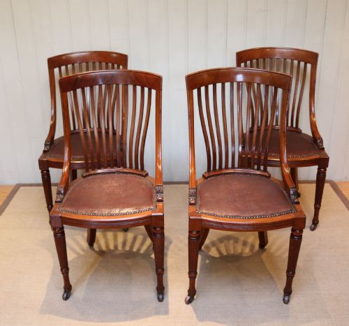 fig 1. Set Of Six Solid Mahogany Dining Chairs