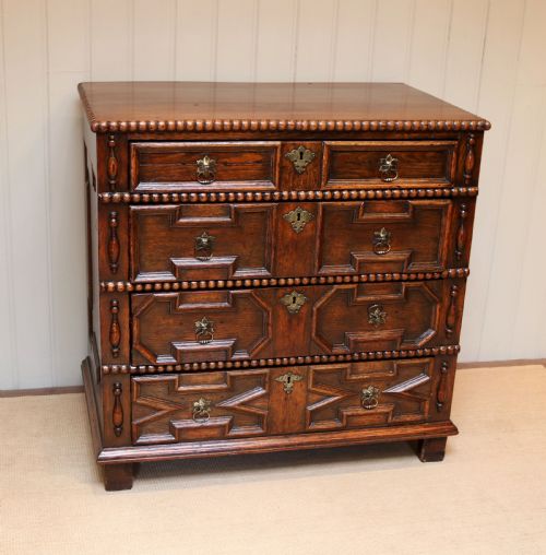 fig 1. Late 17th Century Carved Oak Chest Of Drawers