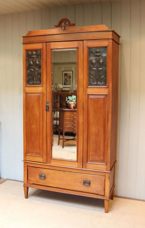fig 1. Satin Walnut Art Nouveau Wardrobe