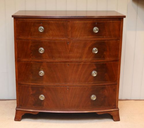 fig 1. Edwardian Mahogany Bow Front Chest Of Drawers