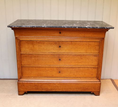 French Oak Marble Top Chest/commode