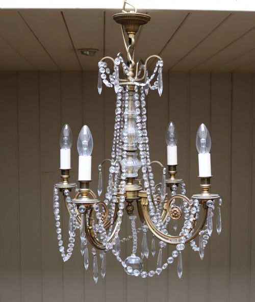 French Gilt and Brass Chandelier