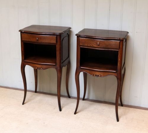 fig 1. Pair Of Oak Bedside Cabinets
