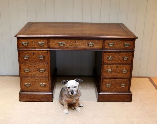 fig 1. Oak Pedestal Desk