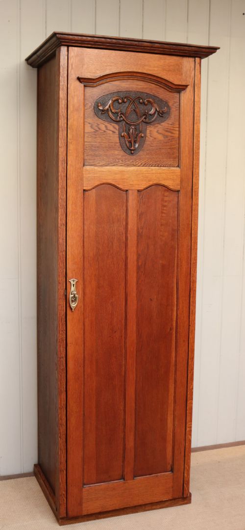 fig 1. Edwardian Oak Single Door Hall Cupboard