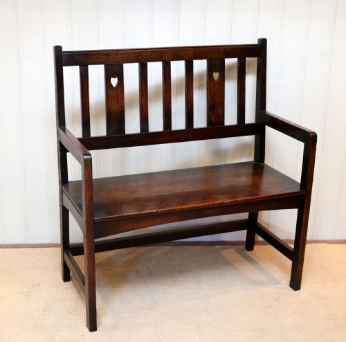 Solid Oak Arts and Crafts Bench