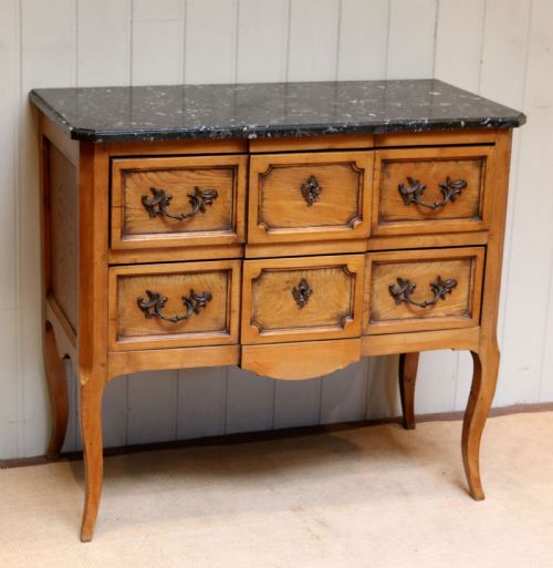 fig 1. French Chestnut Marble Top Chest Of Drawer