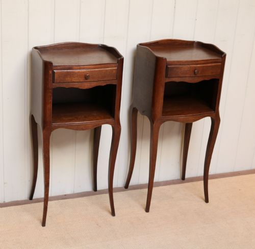 fig 1. Pair Of French Oak Bedside Cabinets