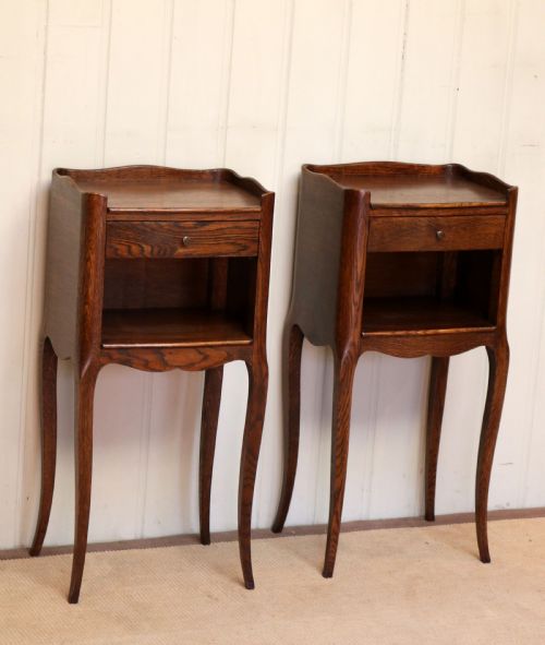 Pair of French Oak Bedside Cabinets
