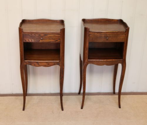 fig 1. Pair Of French Oak Bedside Cabinets