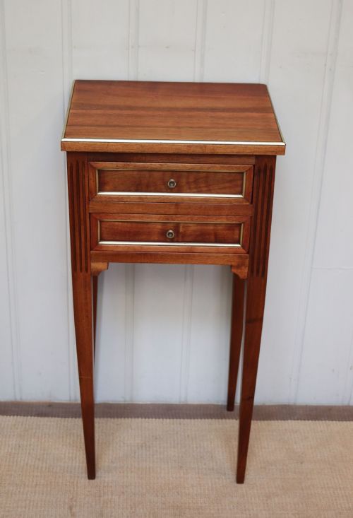 French Walnut Empire Style Bedside Cabinet