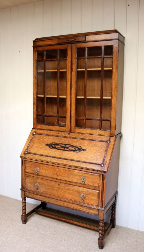 fig 1. Oak Bureau Bookcase