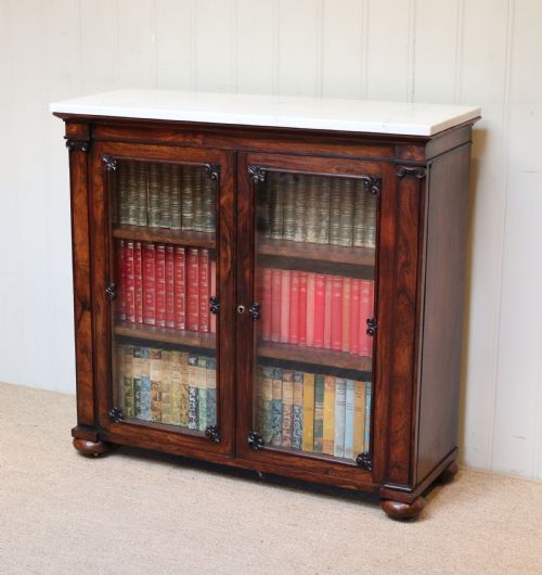 Good Quality Early Victorian Rosewood Display Bookcase