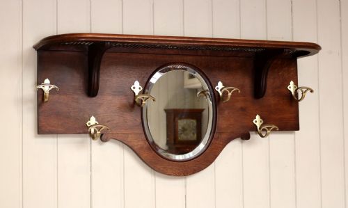 fig 1. French Oak Mirrored Hall Shelf