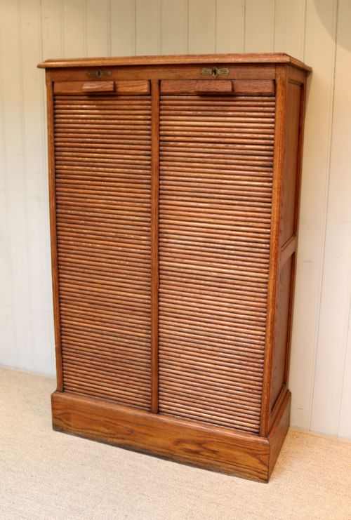 fig 1. French Oak DoubleTambour Front Filing Cabinet