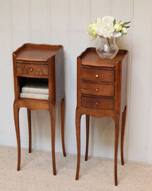 fig 1. Pair Of Small Proportioned Oak Bedside Cabinets