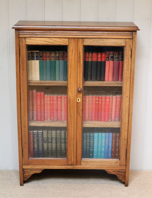 Small Proportioned Oak Glazed Bookcase
