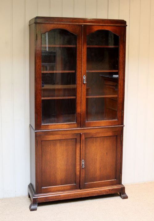 fig 1. 1920s Oak Cabinet Bookcase