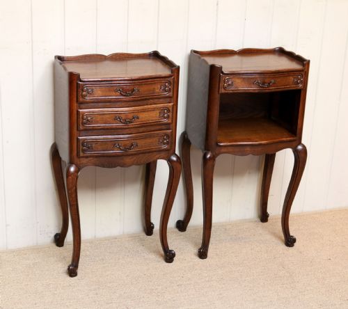 fig 1. Pair Of French Oak Bedside Cabinets