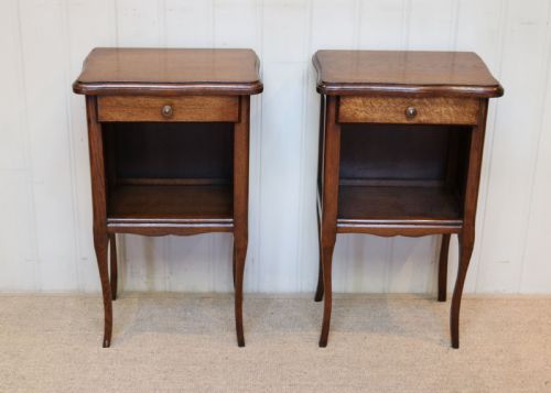 Pair of French Oak Bedside Cabinets