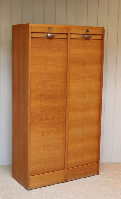 French Double Tambour Front Filing Cabinet