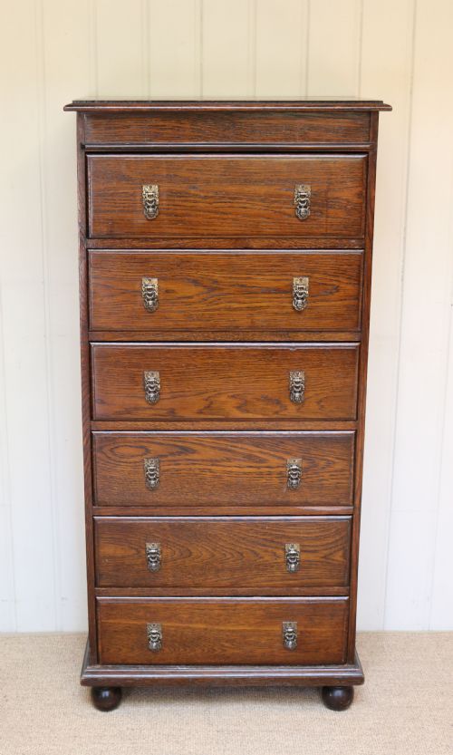 Tall Oak Chest of Drawers