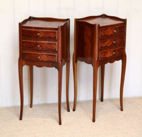 Pair of French Rosewood Bedside Cabinets