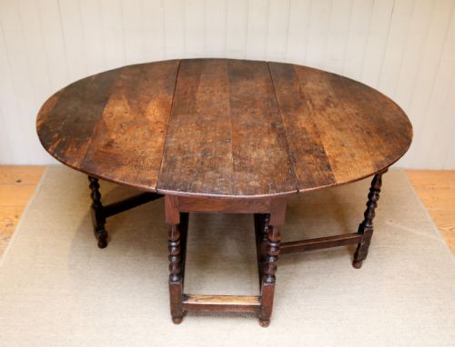 fig 1. Large Late 17th Century Oak Gateleg Table
