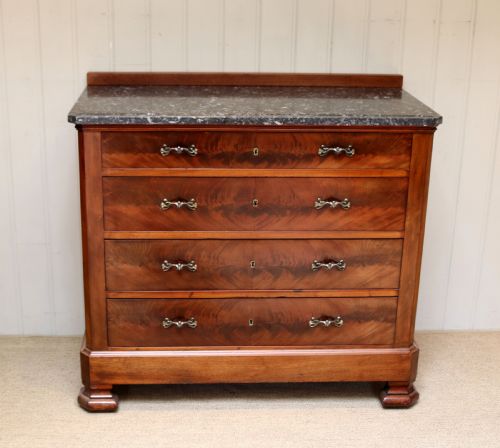 Late 19th Century Mahogany Granite Top Chest of Drawers
