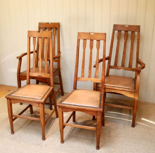 fig 1. Set Of Eight Arts And Crafts Dining Chairs