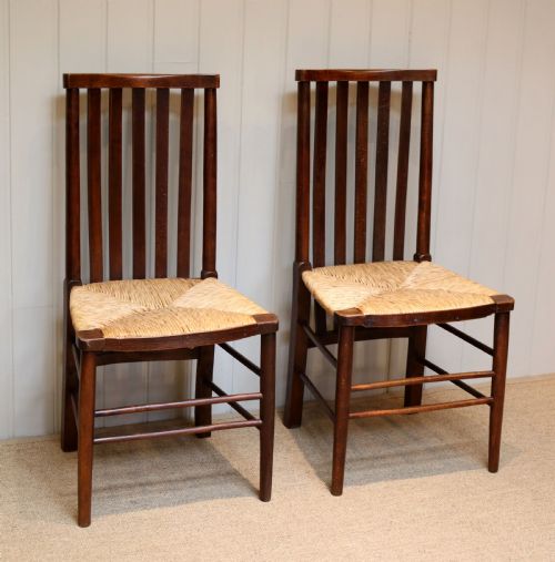 Pair of Arts and Crafts Beech Framed Chairs