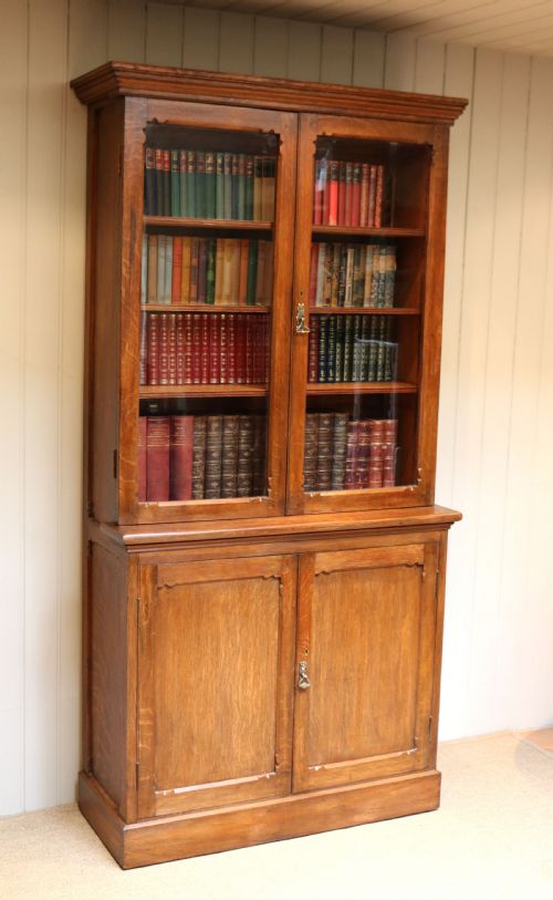 Solid Oak Library Bookcase