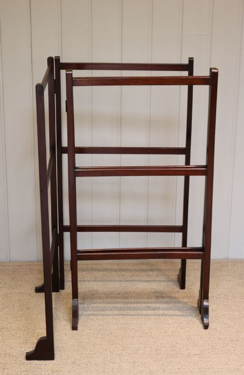 Edwardian Folding Mahogany Towel Rail