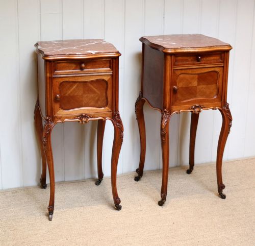 fig 1. Pair Of French Walnut Bedside Cabinets