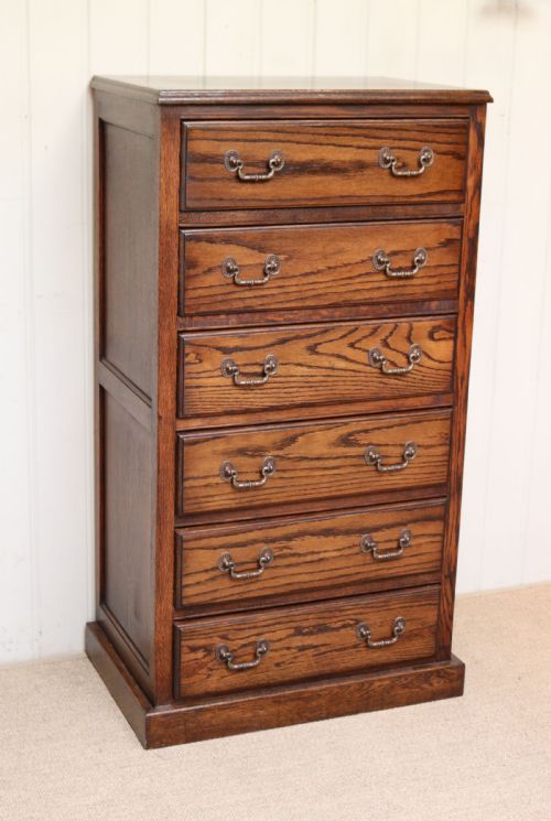 Tall Oak Chest of Drawers