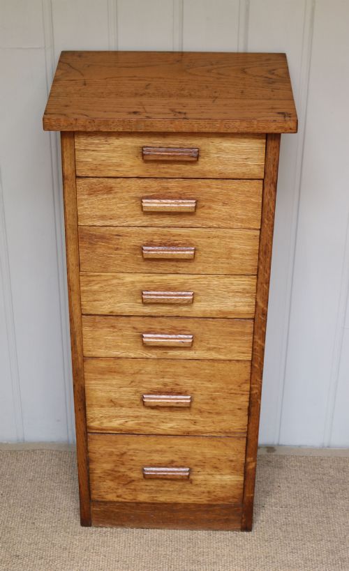 Tall Light Oak Chest of Drawers