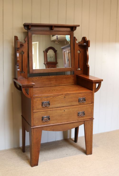 fig 1. Solid Oak Arts And Crafts Dressing Chest